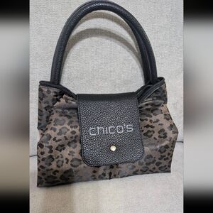 Chico's Leopard-Print Shoulder Bag in Brown and Black